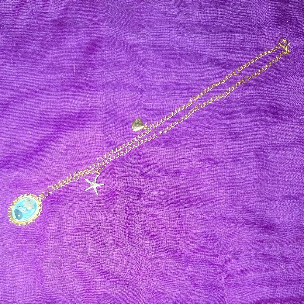 Handmade Gold Mermaid Treasure Box Necklace With Gold Charms - Picture 2 of 6